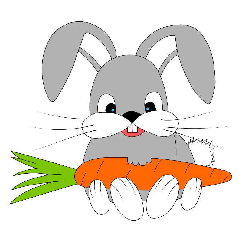 Happy rabbit with the carrot