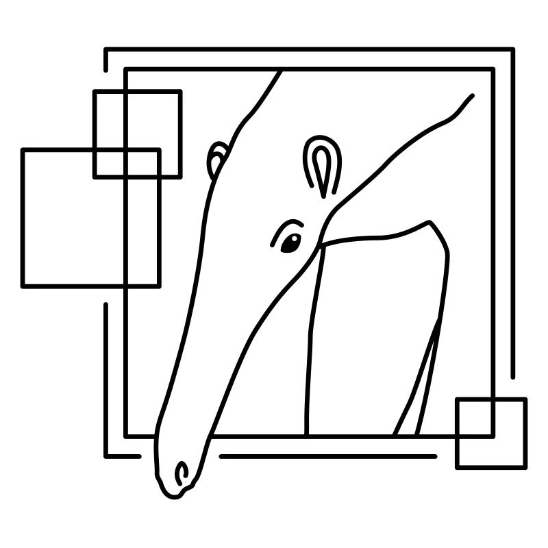 Fourmilier en forme géométrique - Conception d’art au trait