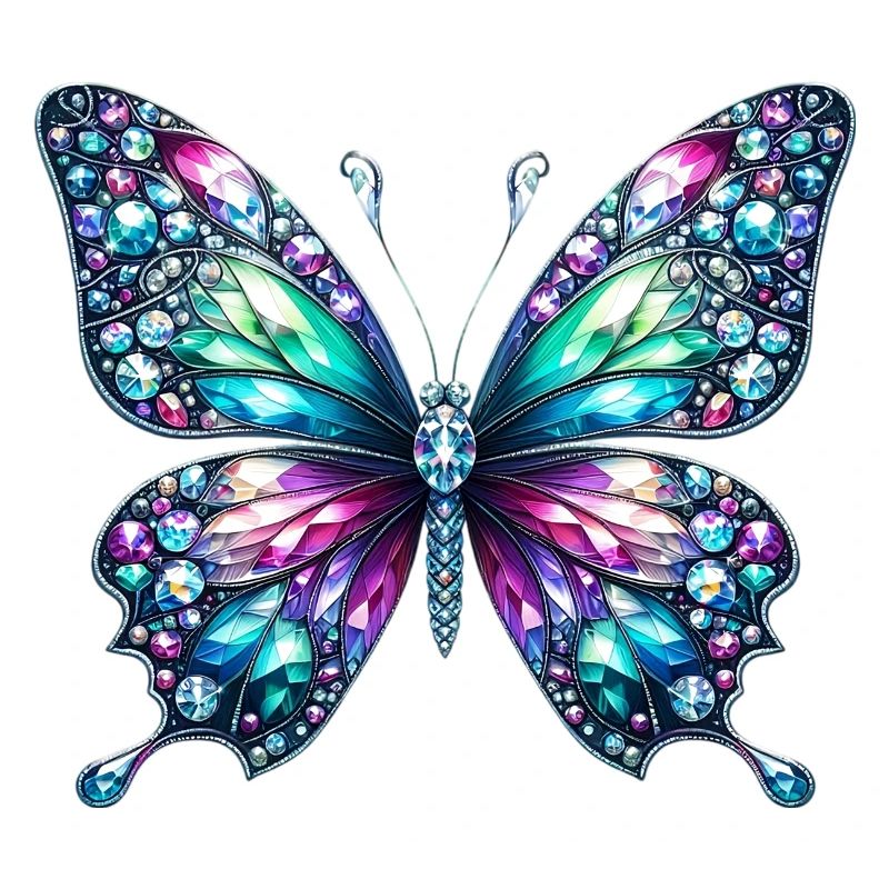 Butterfly, Diamond, Diamonds, Crystals, Crystal