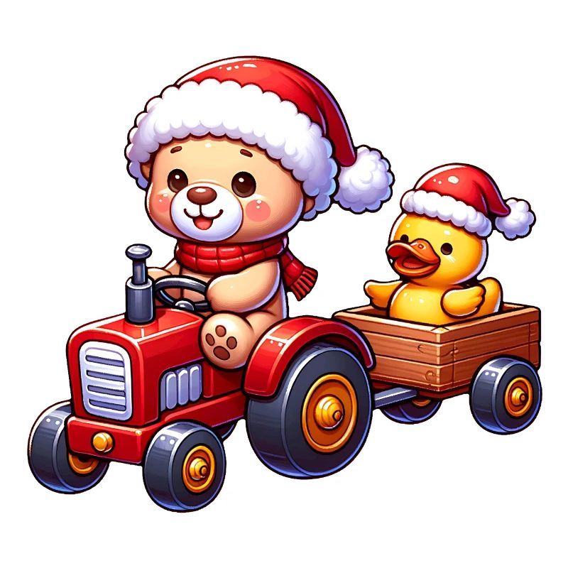 Teddy comme le Père Noël et petit canard mignon