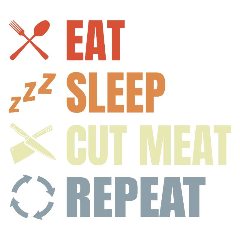 Manger Dormir Viande coupée Répéter