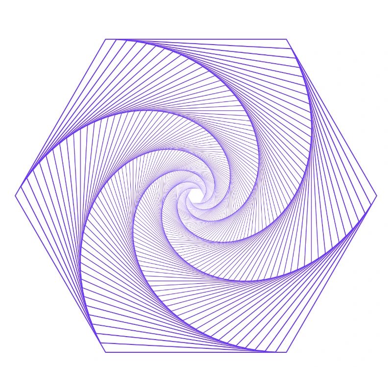 Spiral in hexagonal pattern