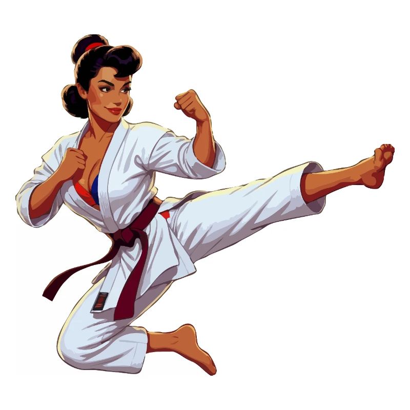 Karateka pinup Gi Kick