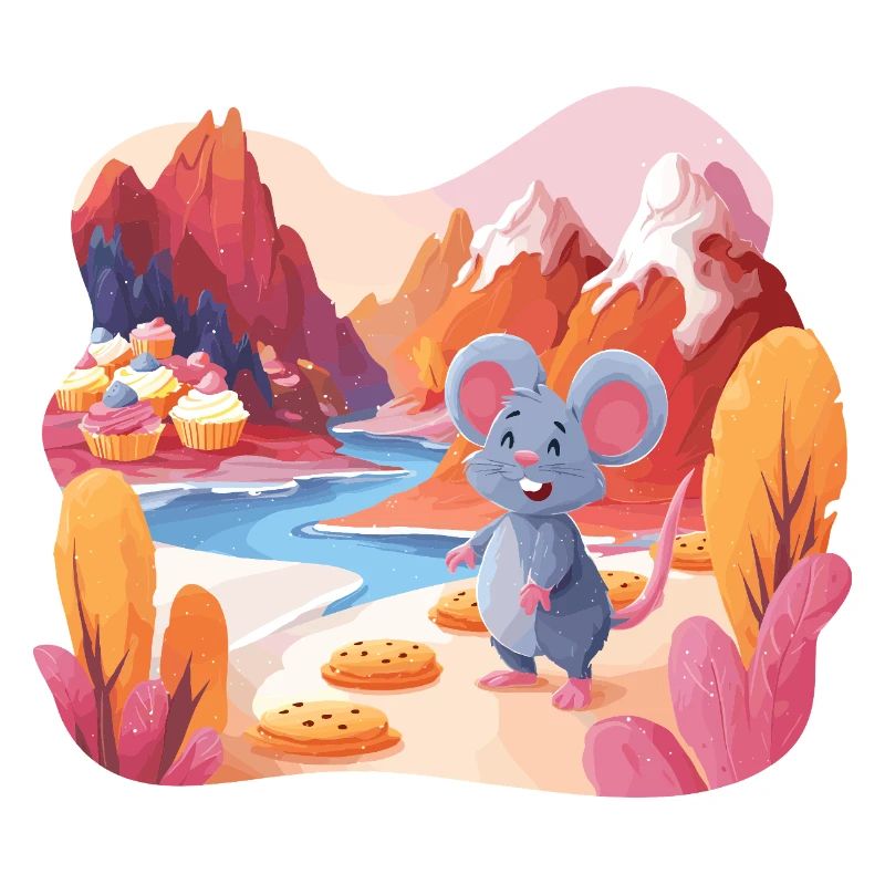 Aventure de souris dans le paysage de sucre