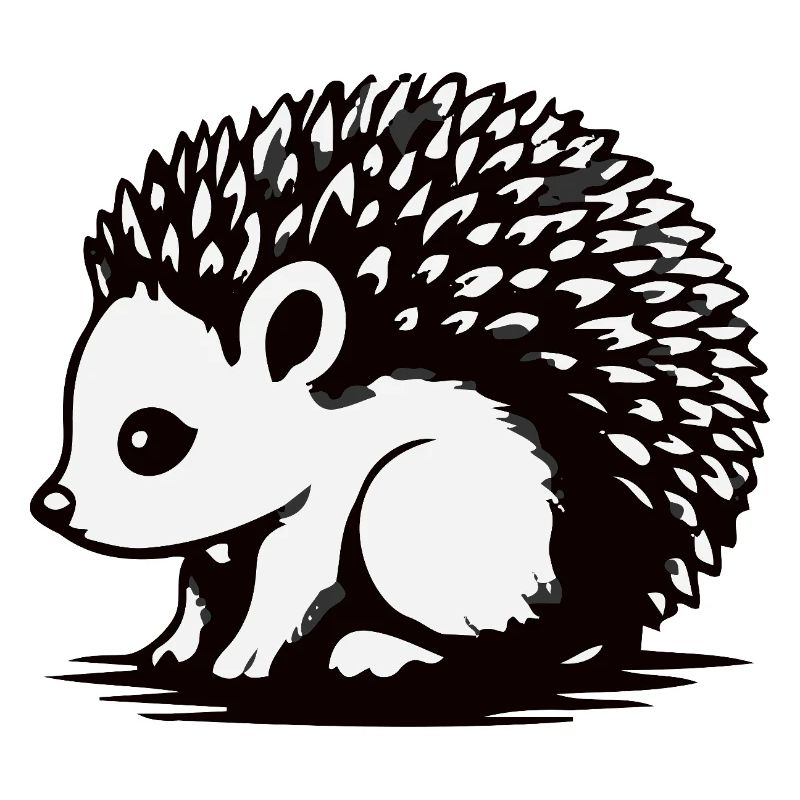 Monochrome Igel-Silhouette