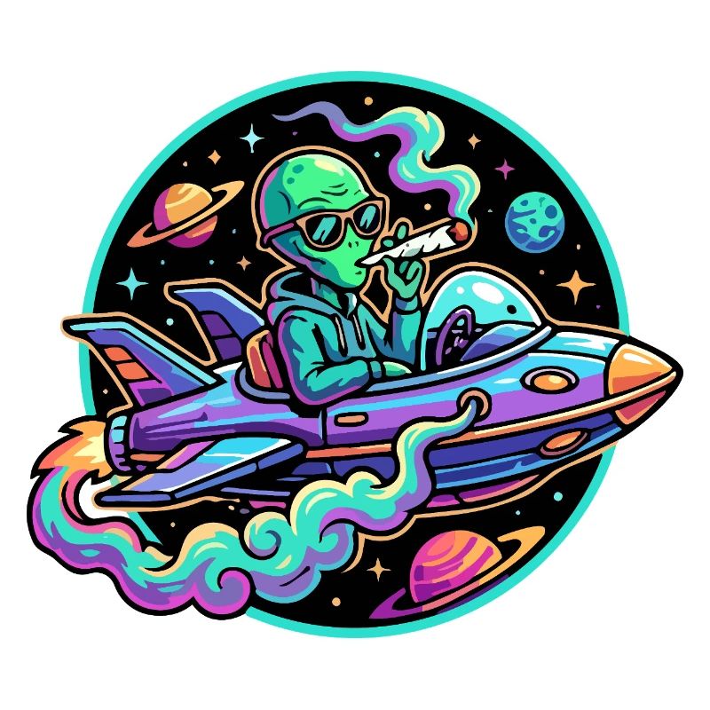 Motif de joint de vol spatial extraterrestre néon fumant