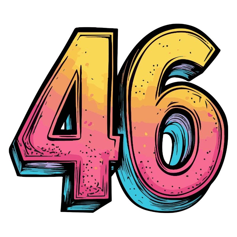 46 Nombre Multicolore