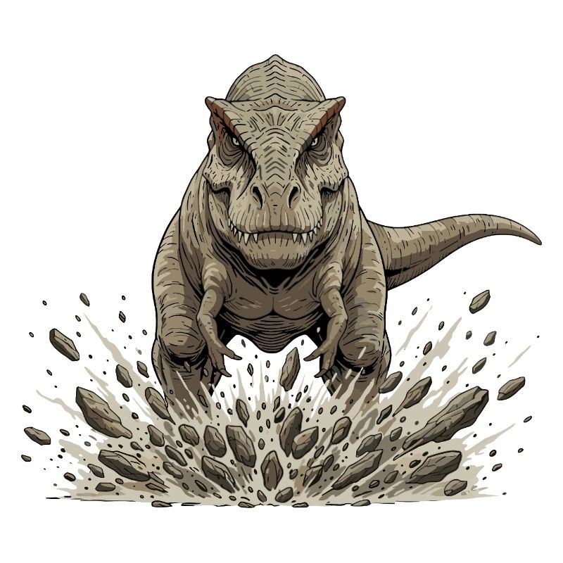 Un T-rex jaillit du sol