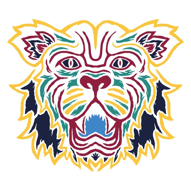 Bunter Tiger Blick Emblem