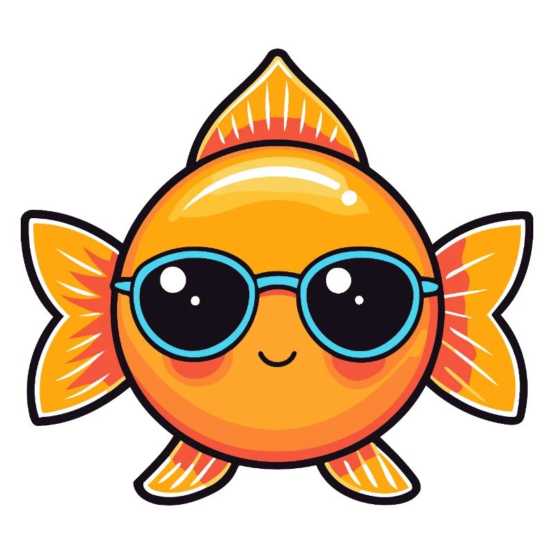 Retro Fish Blue Glasses
