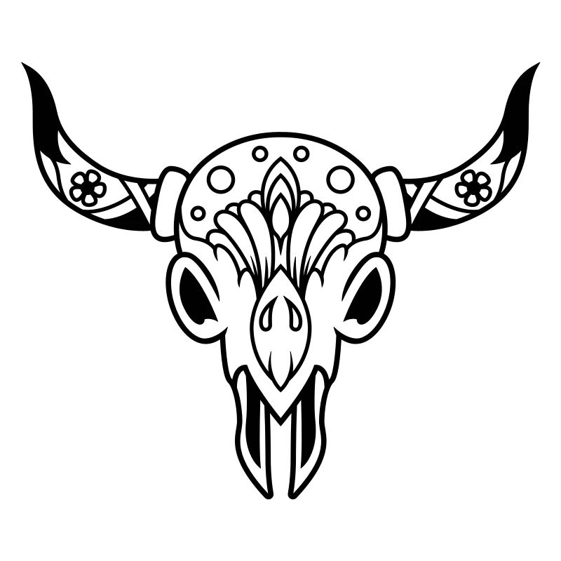 Crâne avec des cornes