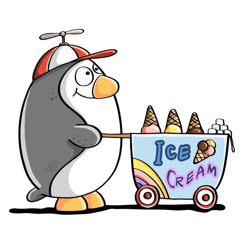 Pinguin Als Eisverkäufer - Eis
