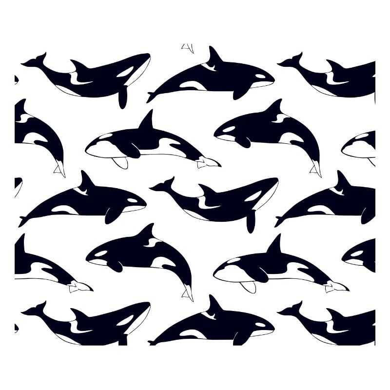 Black and white orca pattern pattern