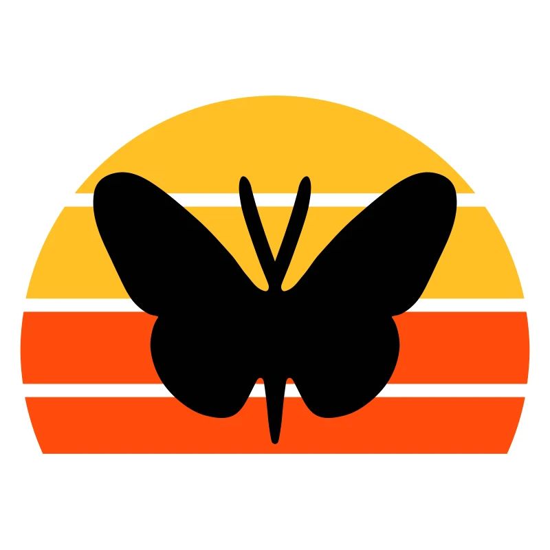 Papillon devant un demi-soleil