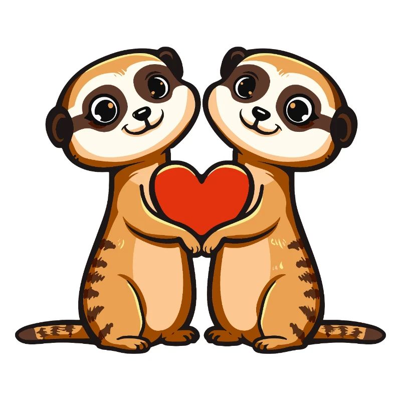 Suricate Couple Saint-Valentin
