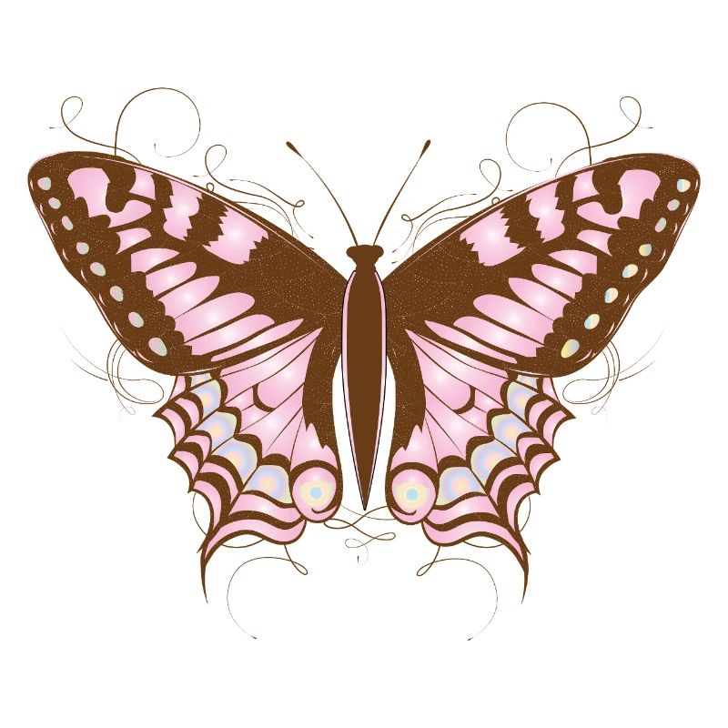 Papillon élégant dans les tons roses et terre