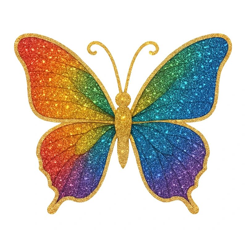 Glittering rainbow butterfly