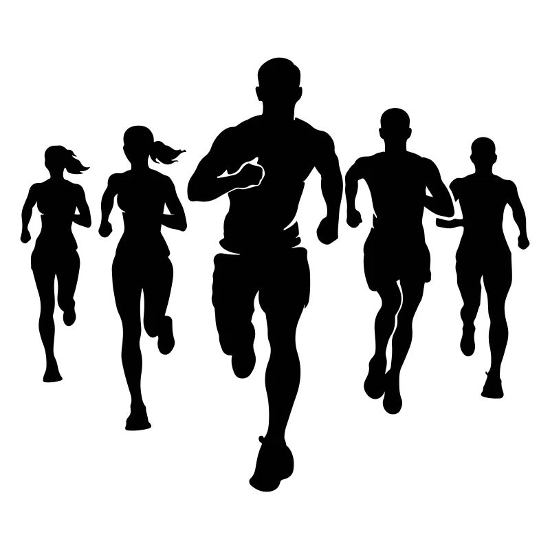 Marathon Runners Team Silhouette Marathon