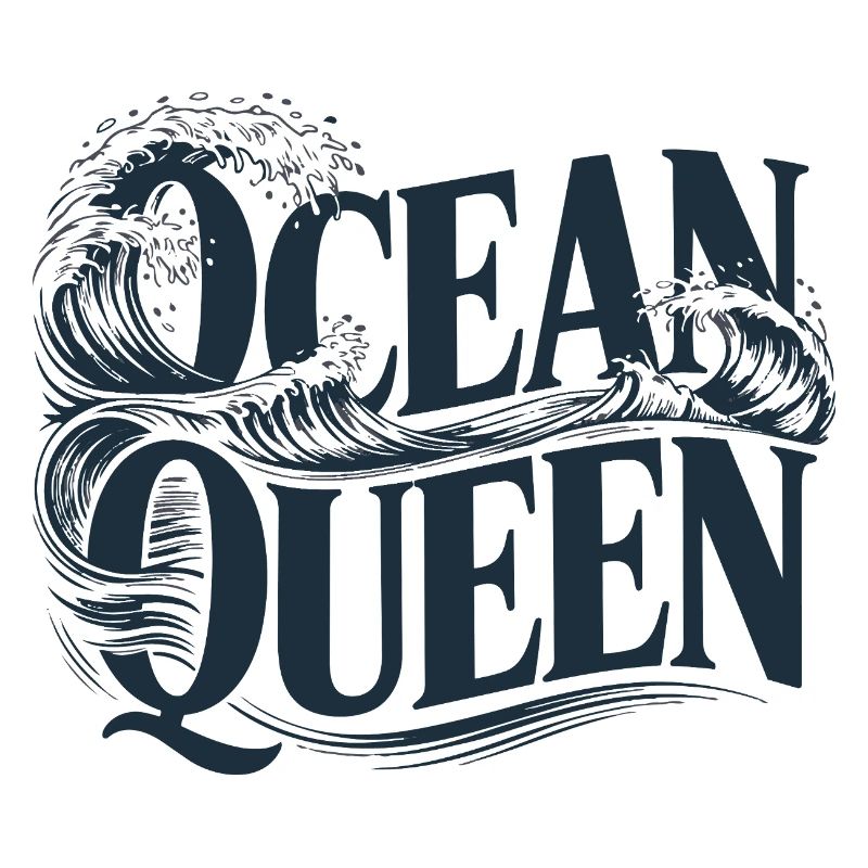 Ocean Queen - Waves Typography Design