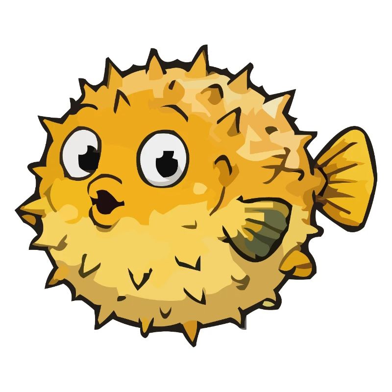 Spherical Puffer Fish Cartoon