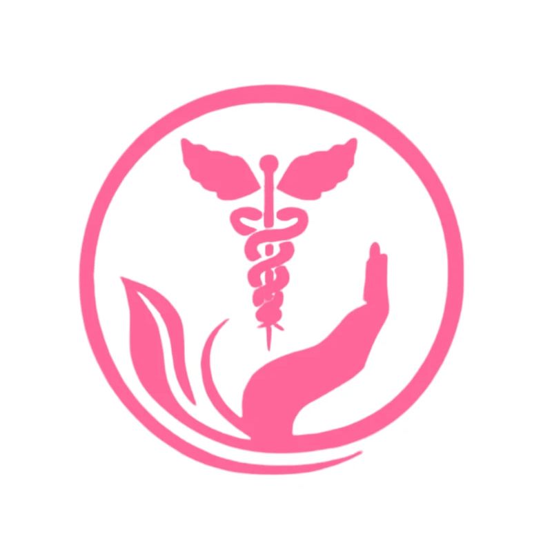 Main bienveillante et Caducée rose