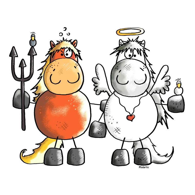 Devil Vs Angel Horses - Horse