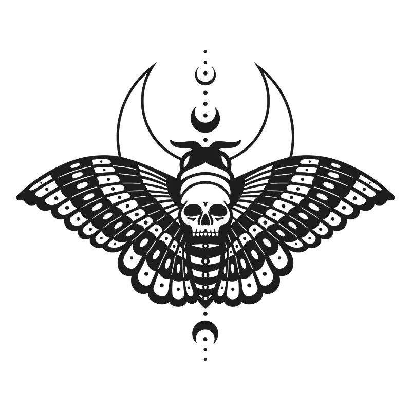 Moth with Moon Moth Skull