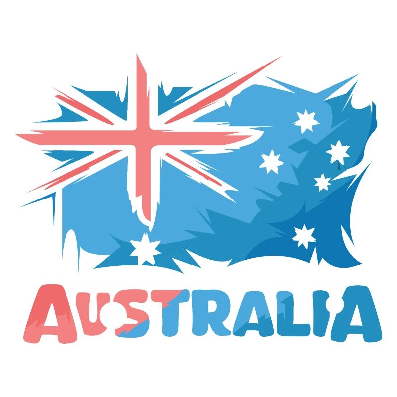Logo de l’icône d’illustration de bande dessinée du drapeau de l’Australie
