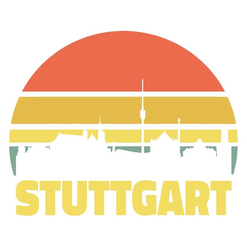 Stuttgart Skyline Silhouette rétro vintage