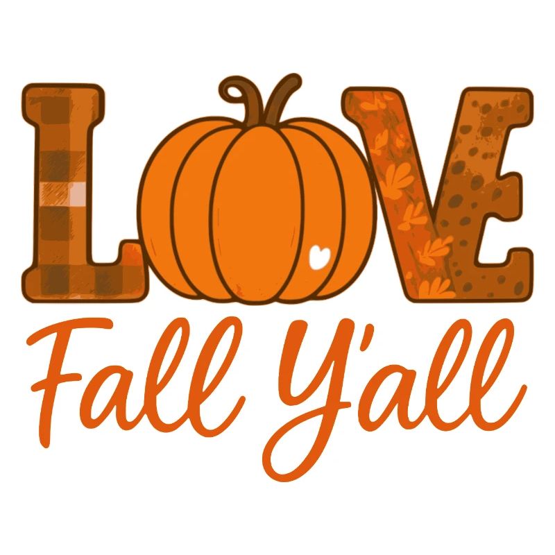Fall Y'all Love Pumpkin Design