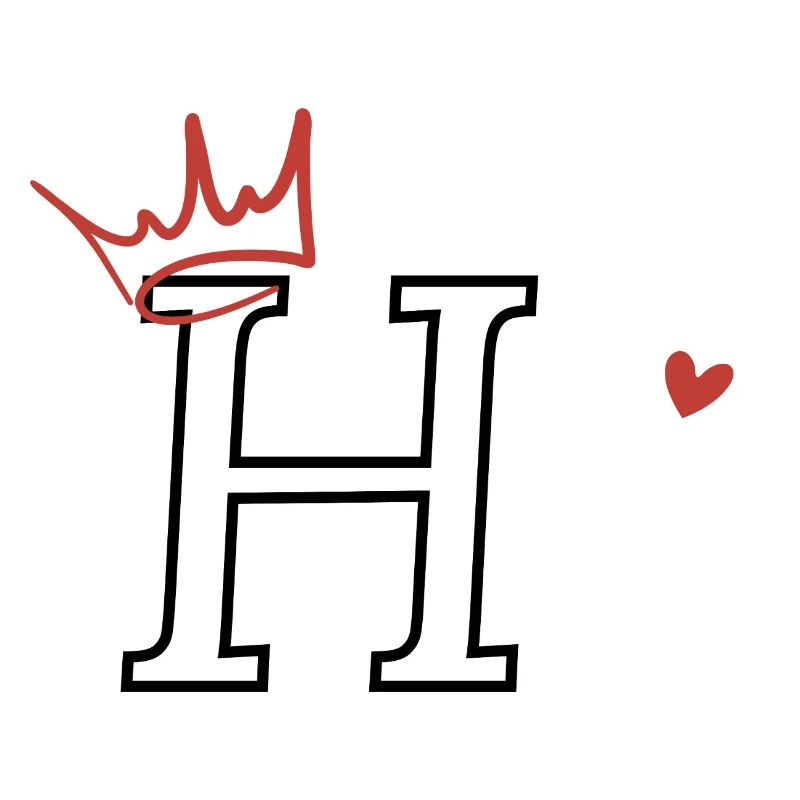 Buchstabe h Kronenherz