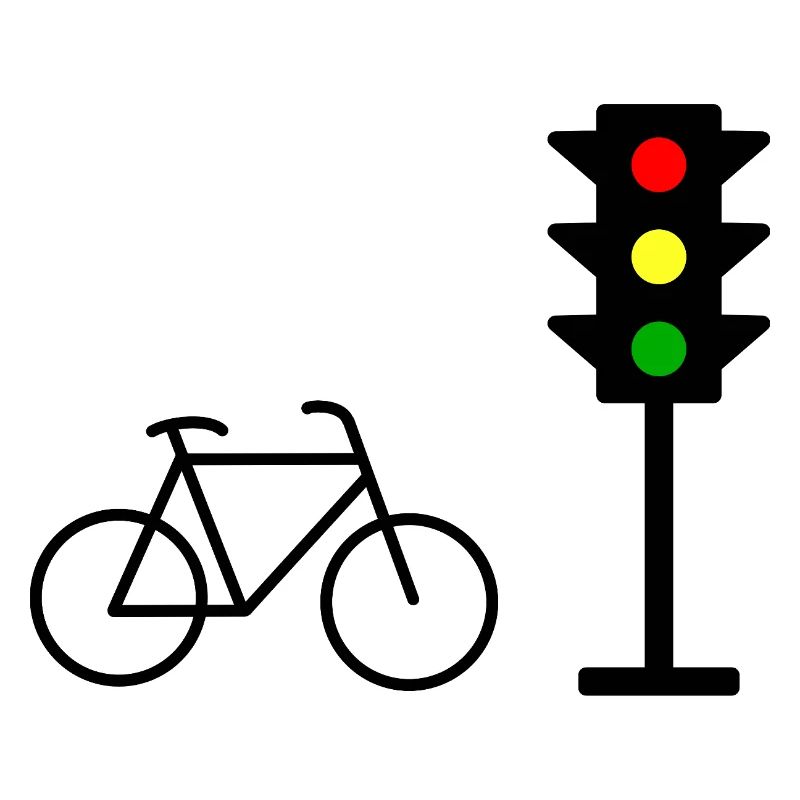 Empreinte de feu de circulation avec vélo