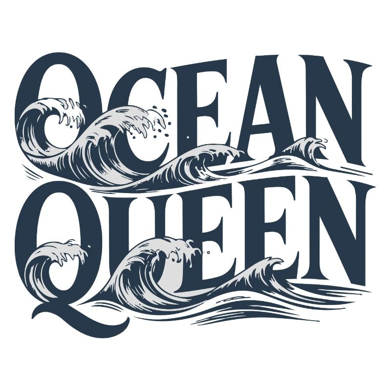Ocean Queen - Conception typographique des vagues