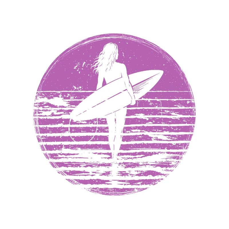 Surfer Retro Vintage Sunset Beach
