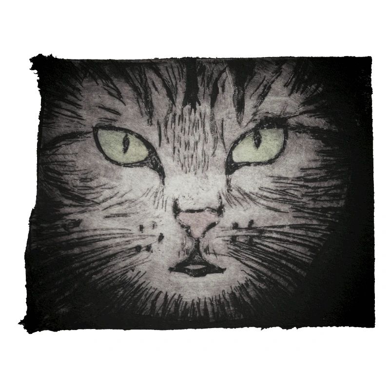 Cat Black - Gravé à la main imprimable