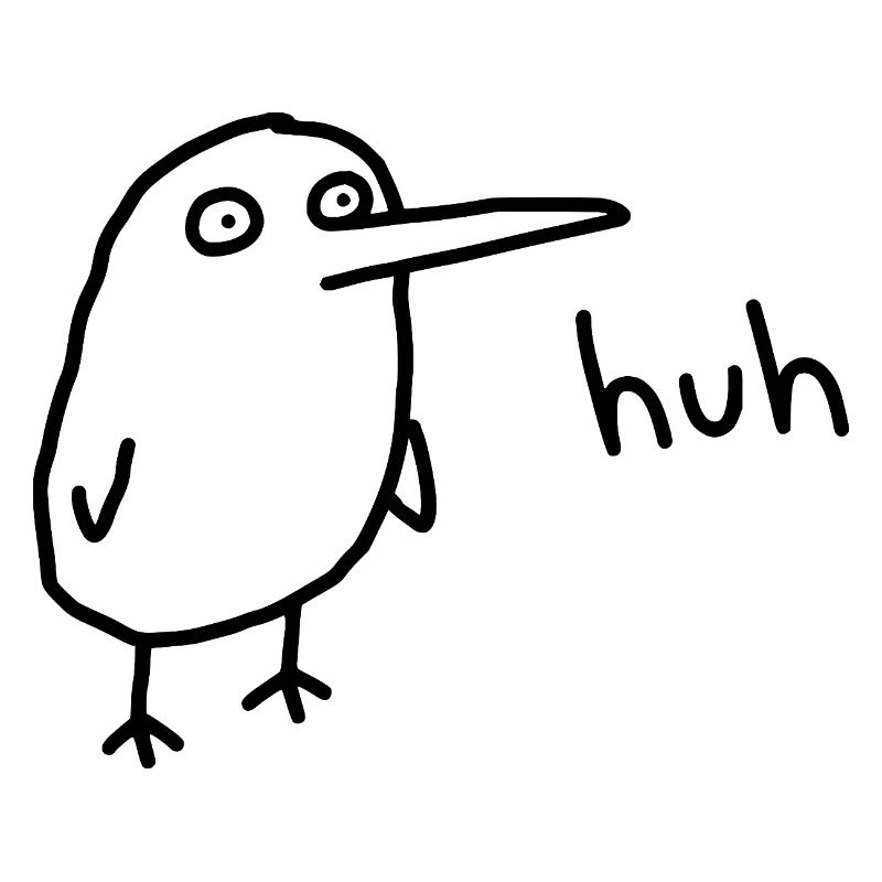 Huh, lustiger verwirrter Derpy-Vogel