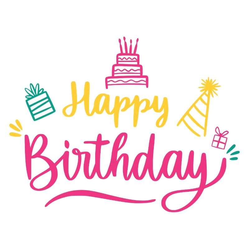 Happy Birthday Colorful Script