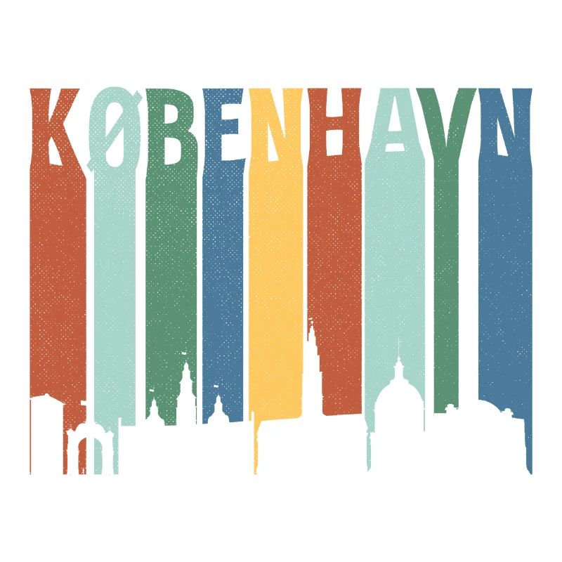 København Neon Skyline Pattern