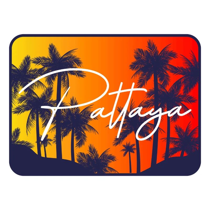 Pattaya Palm Trees Sunset