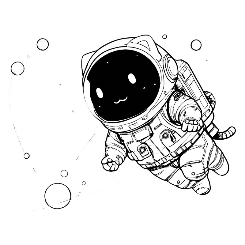Drôle de chat galactique flottant dans l’espace