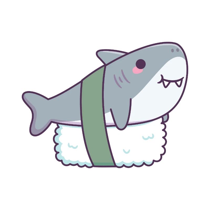 Requin mignon Sushi Riz Drôle