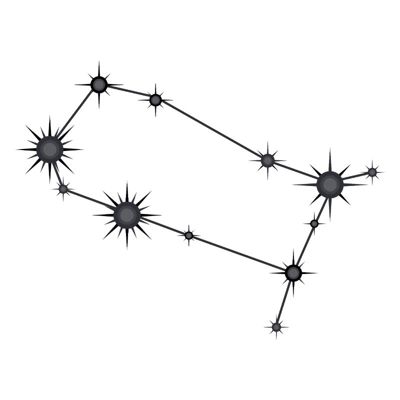Zwillinge Sternbild Sternzeichen Schwarz & Grau