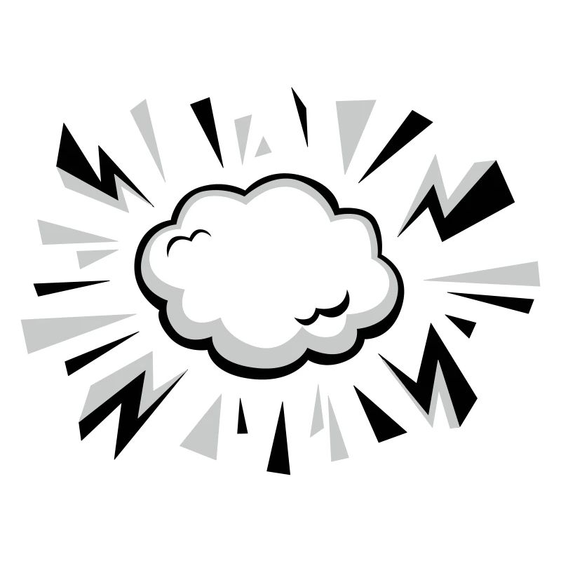 Comic Wolke mit Blitzen