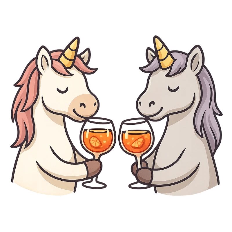 Zwei Einhörner stoßen an