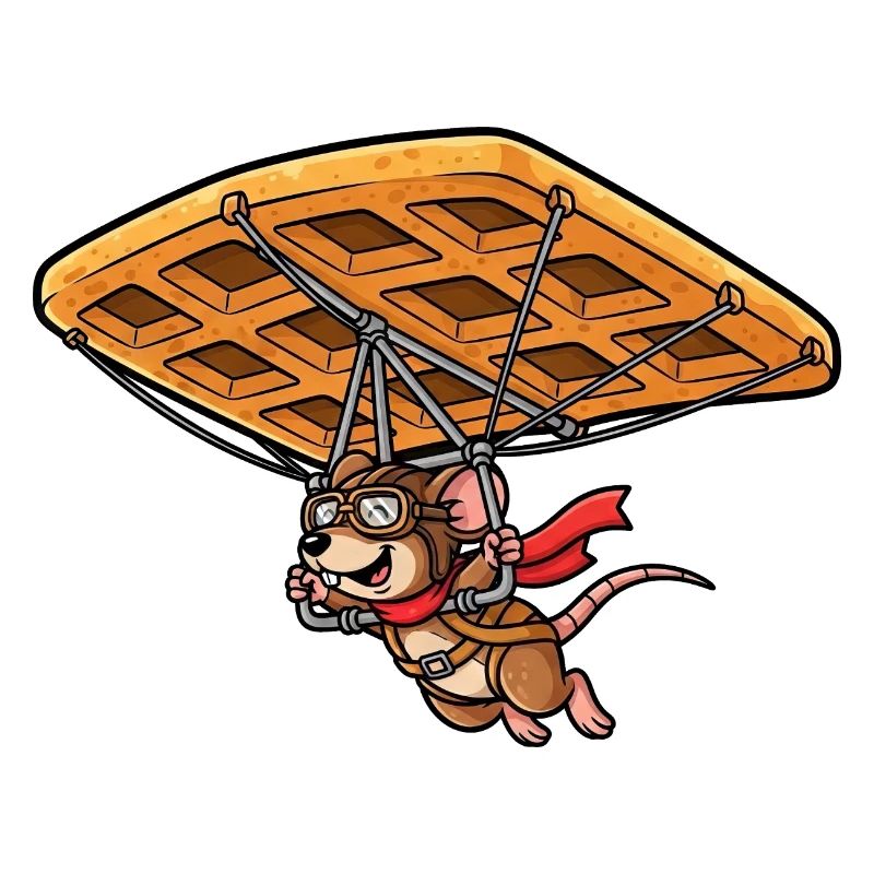 Cute Mouse Flying Pilot Waffle Pastry Candy