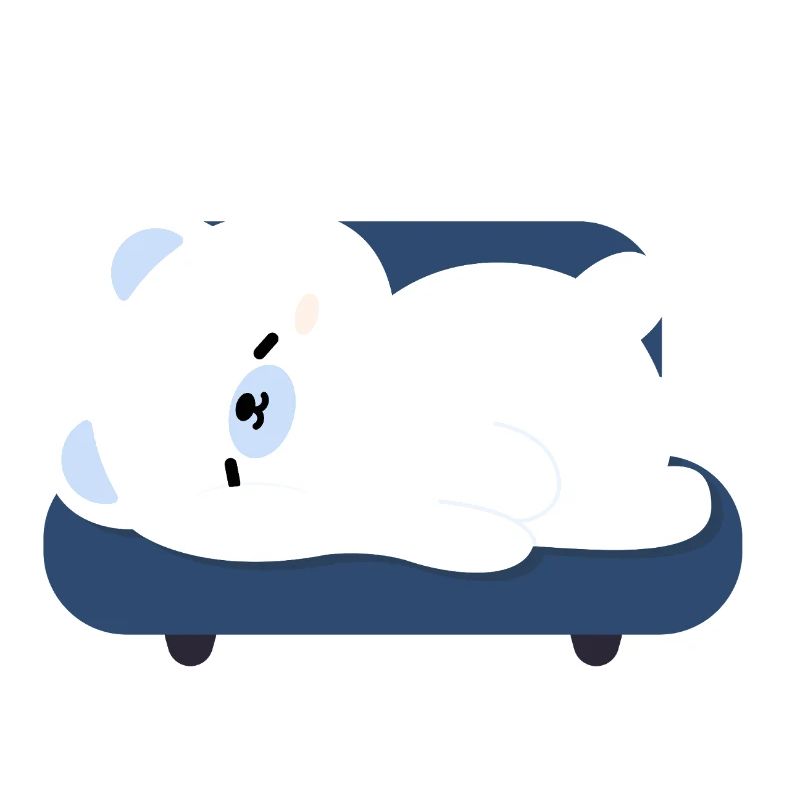Tired Polar Bear on Sofa
