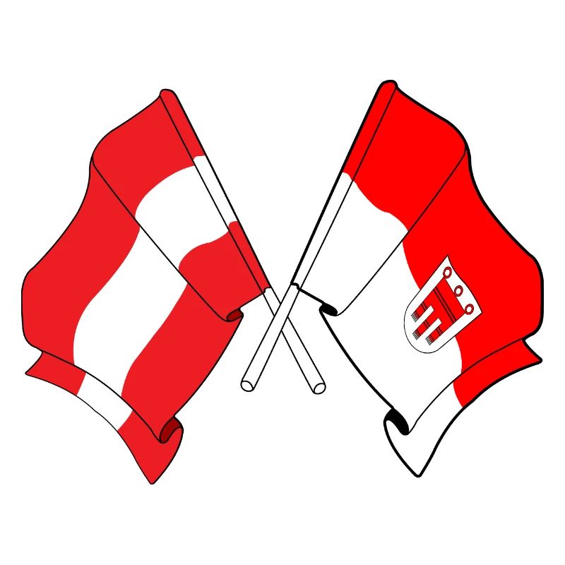 Austria & Vorarlberg Crossed Flags