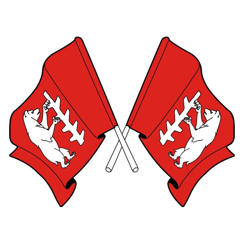 Deux drapeaux croisés du Warwickshire