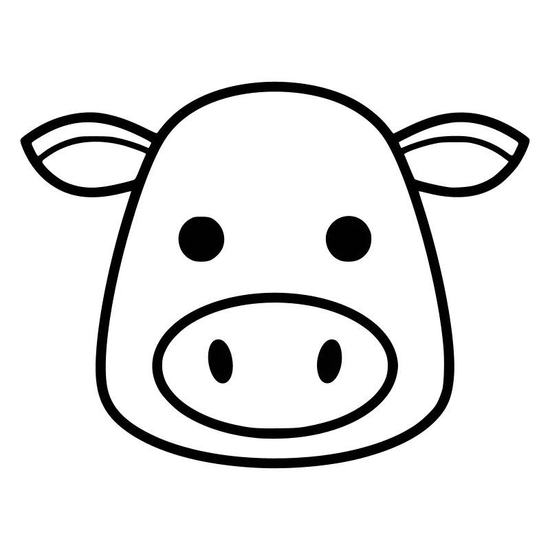 Cow Head Icon Minimalist Clean