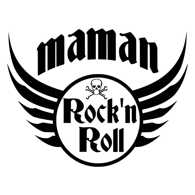 Maman Rock and Roll Crâne Ailes